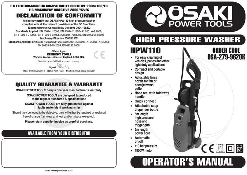 Osaki HPW110 Operator's manual