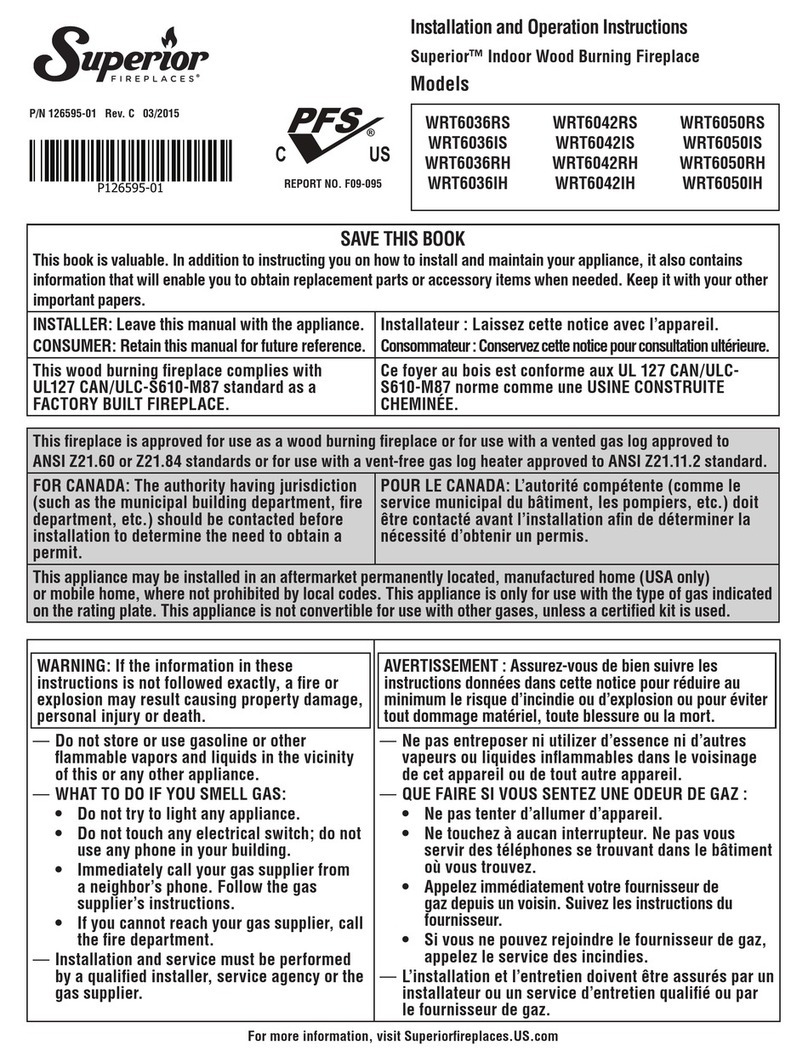 Superior WRT6036RS Installation and operation instructions