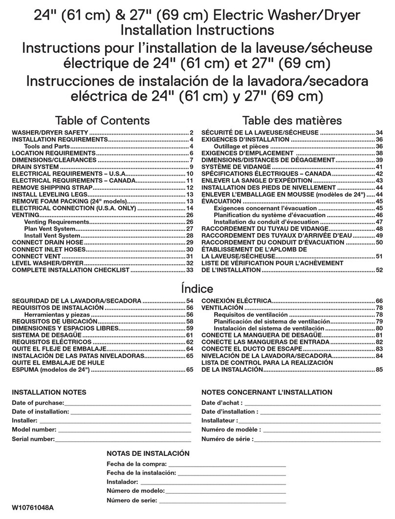 Whirlpool W10761048A User manual