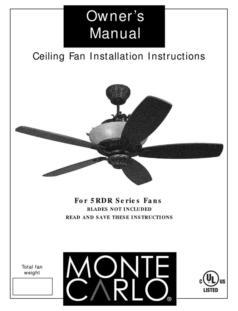 Monte Carlo Fan Company 5RDR Series User manual