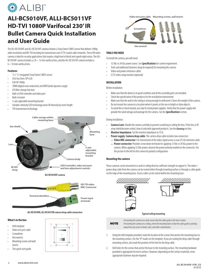 ALIBI ALI-BC5010VF Quick installation and user guide