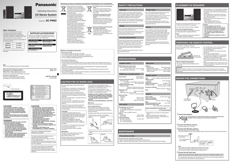 Panasonic SC-PM02 User manual