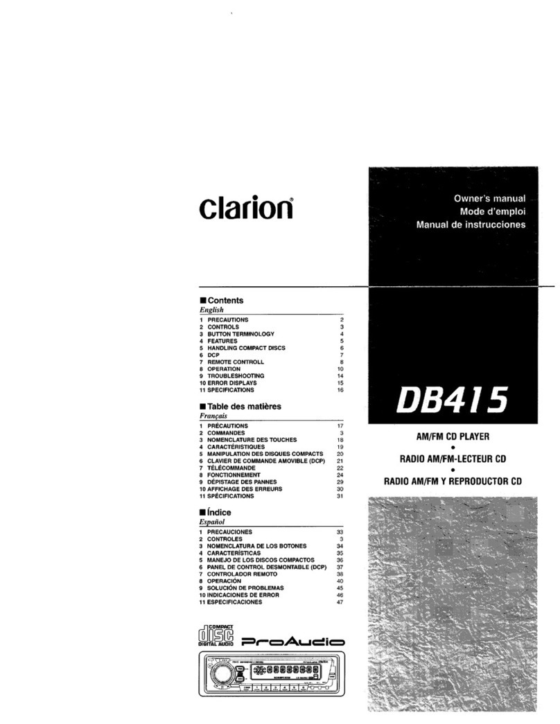 Clarion DB415 User manual Clarion DB415 User manual