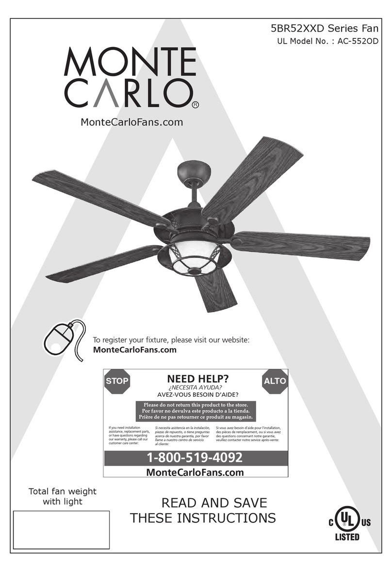 Monte Carlo Fan Company 5BR52XXD Series instructions