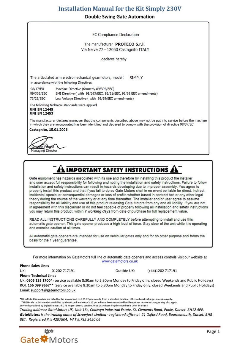 Proteco SIMPLY User manual