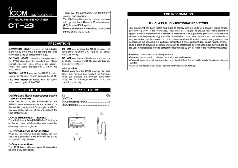 Icom CT-23 instruction manual