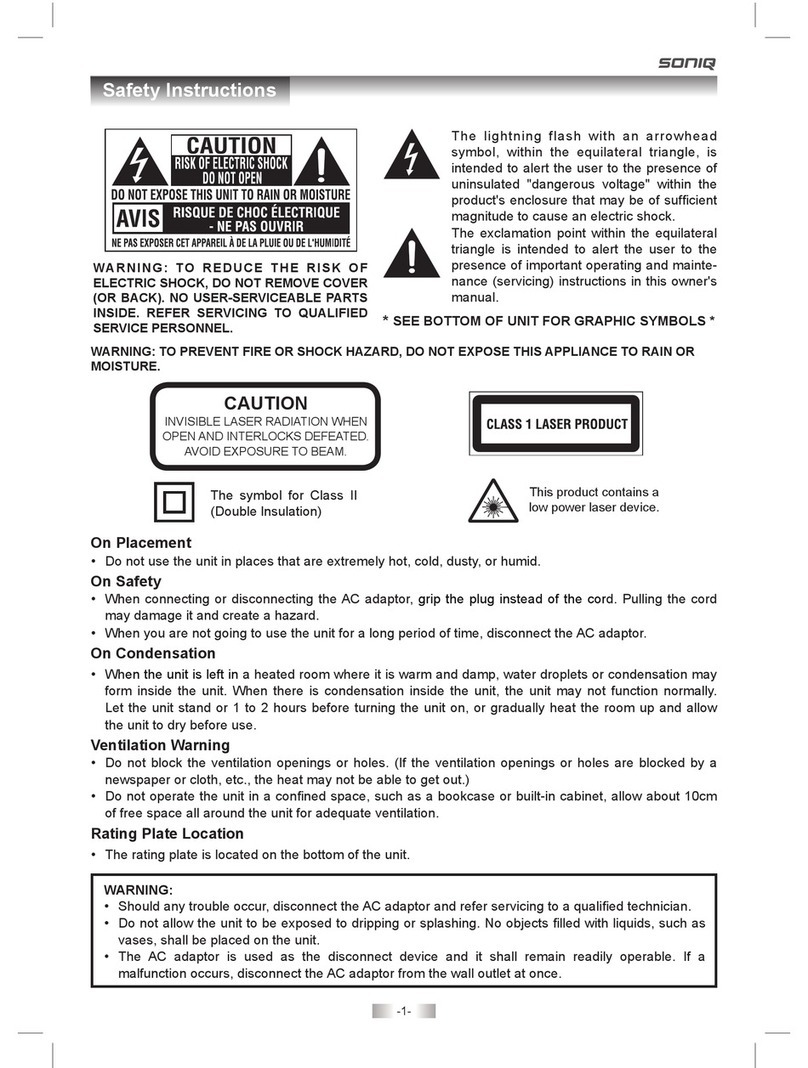 SONIQ PD70 User manual