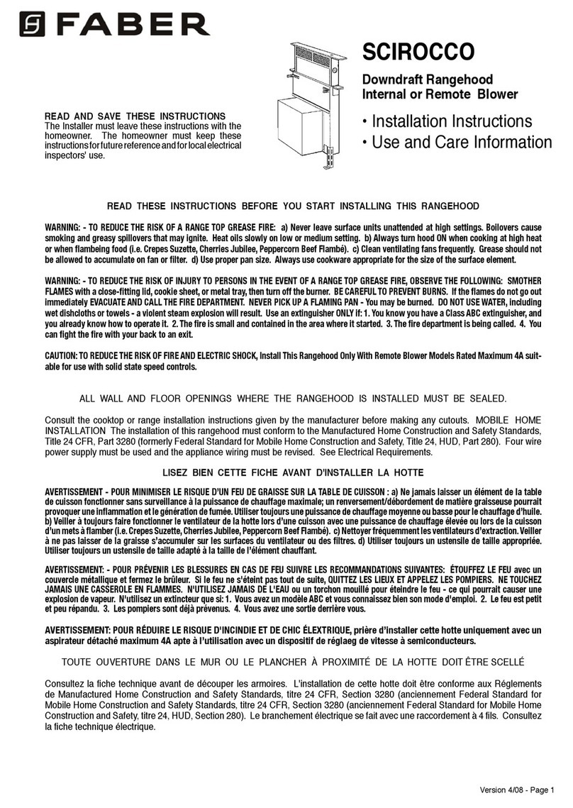 Faber SCIROCCO installation instructions
