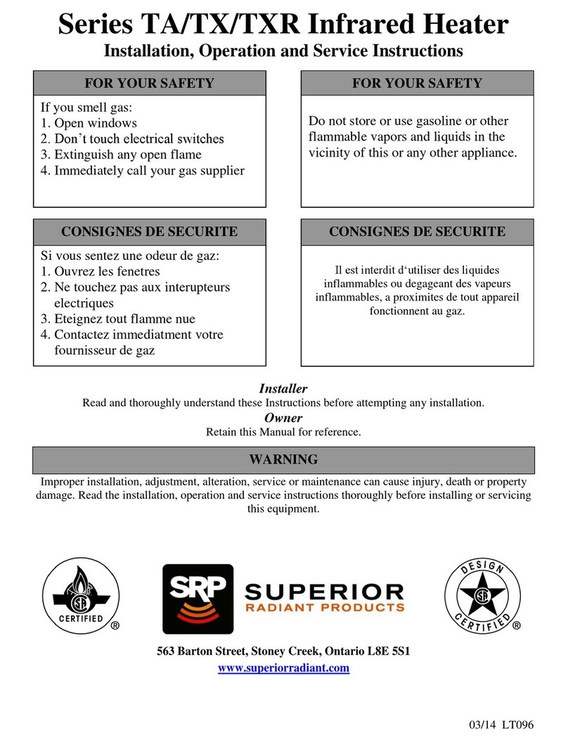 Superior Radiant TA series Installation, operation and service instructions Superior Radiant TA series Installation, operation and service instructions