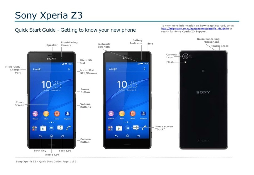 Sony Xperia Z3 quick start guide