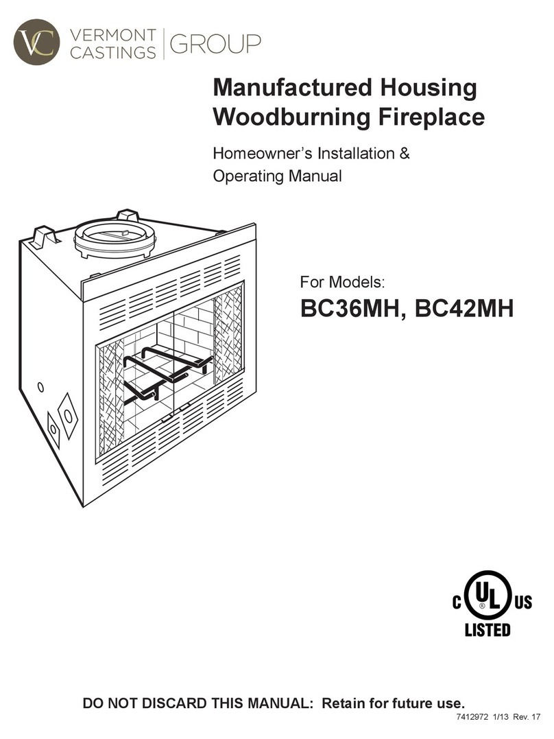 Vermont Castings BC36MH Installation & operating manual Vermont Castings BC36MH Installation & operating manual