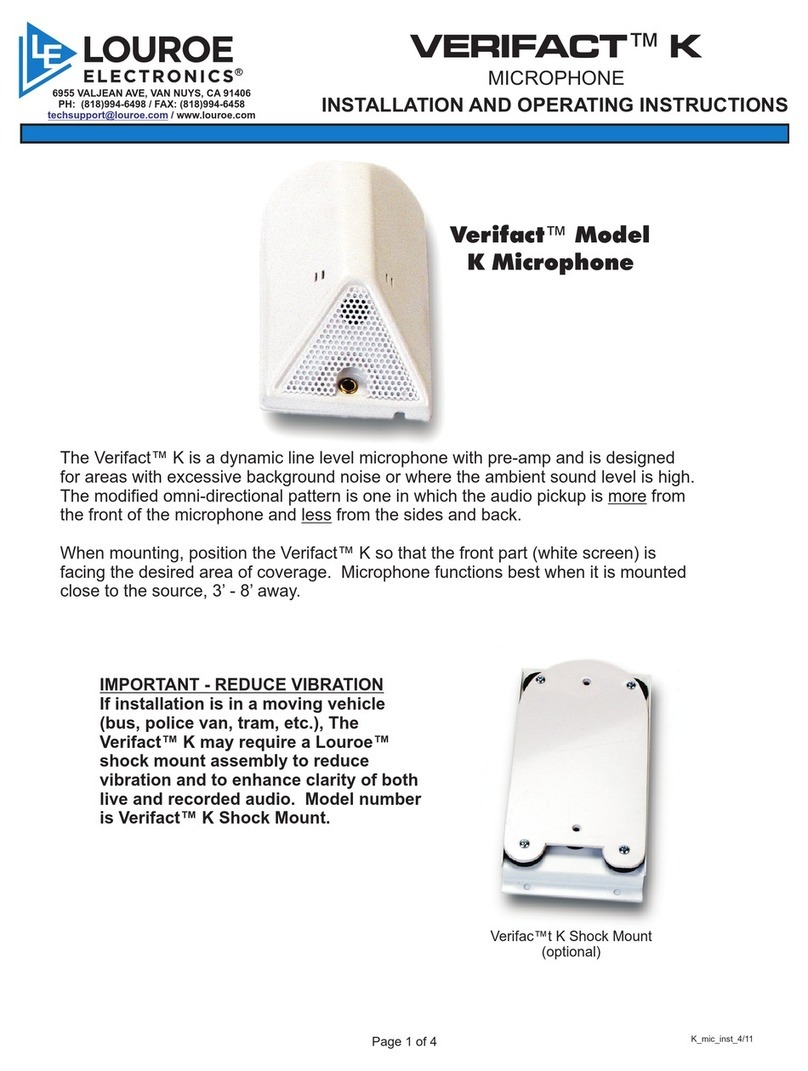 Louroe Electronics Verifact K Installation and operation instructions