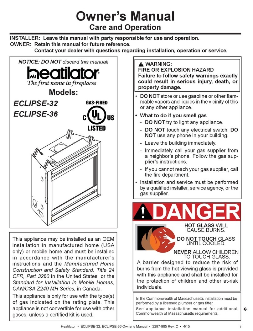 Heatilator ECLIPSE-32 owner's manual
