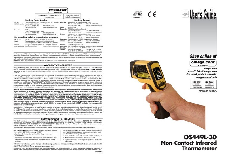 Omega OS449L-30 user guide
