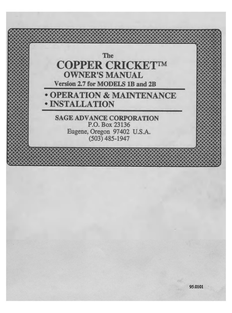 Sage Advance Corp Copper Cricket 1B owner's manual