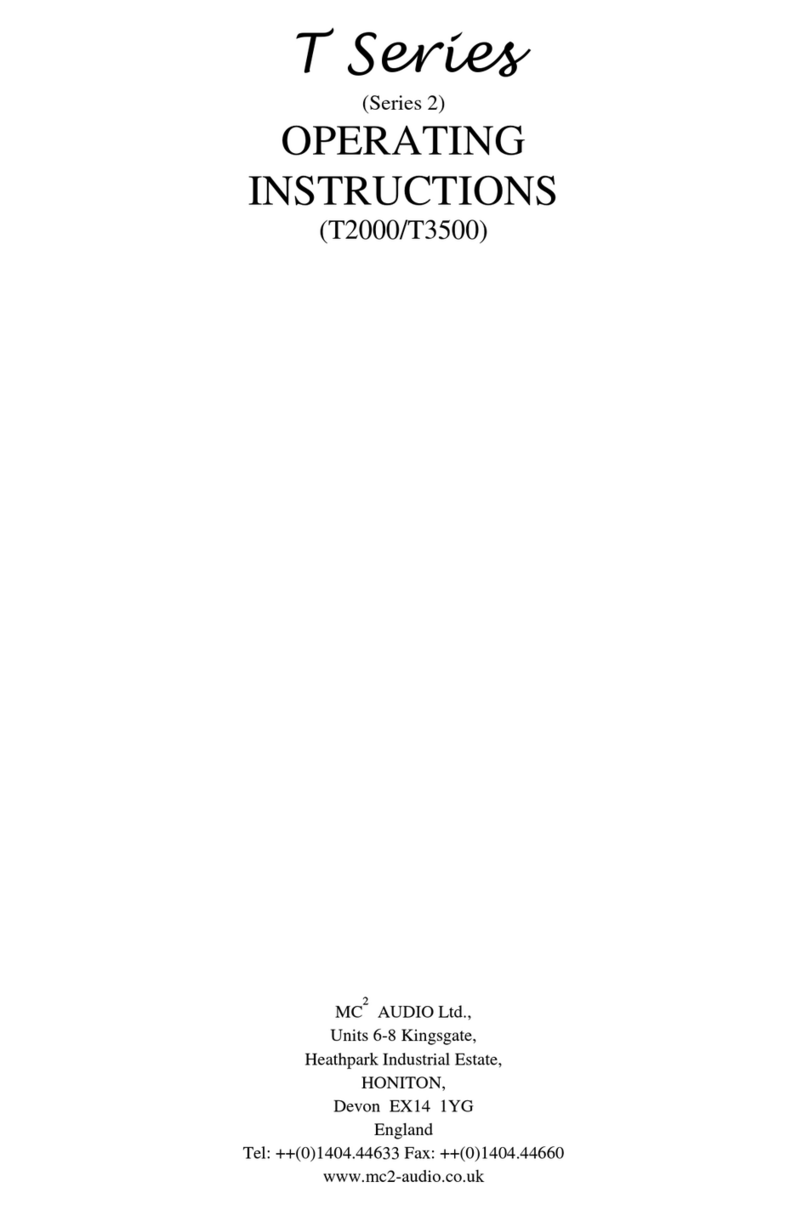 MC2 Audio T2000 User manual MC2 Audio T2000 User manual
