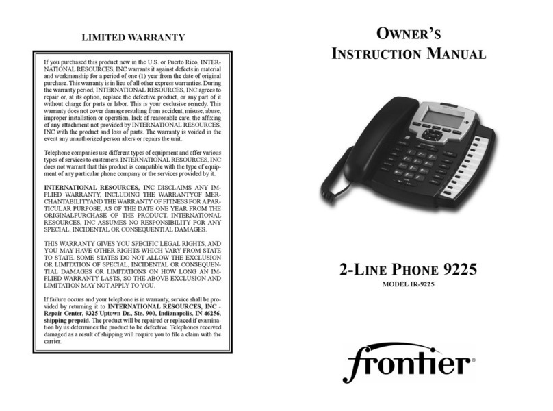 Frontier IR09225 Owner's instruction manual
