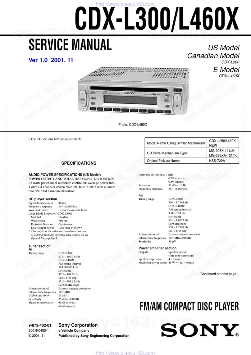 Sony CDX-L300 Installation/Connection User manual