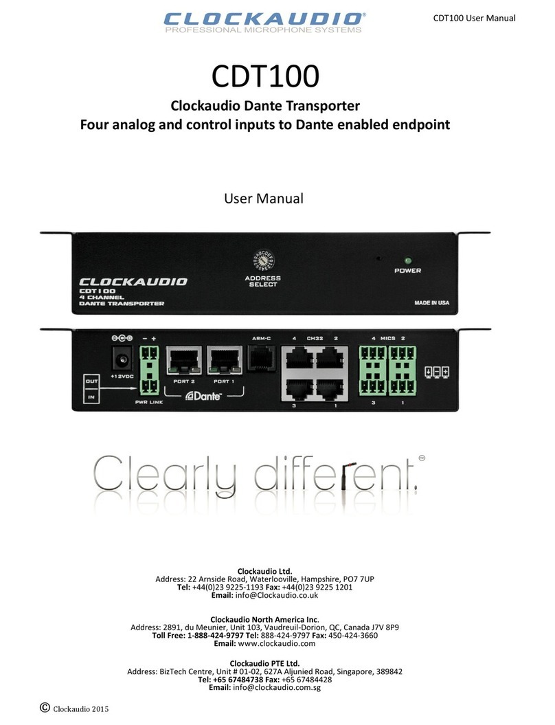 Clockaudio CDT100 user manual