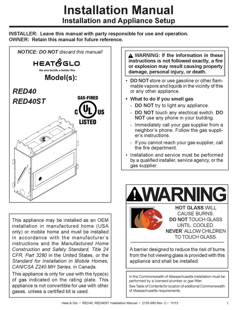 Heat & Glo Heat & Glo RED40 User manual