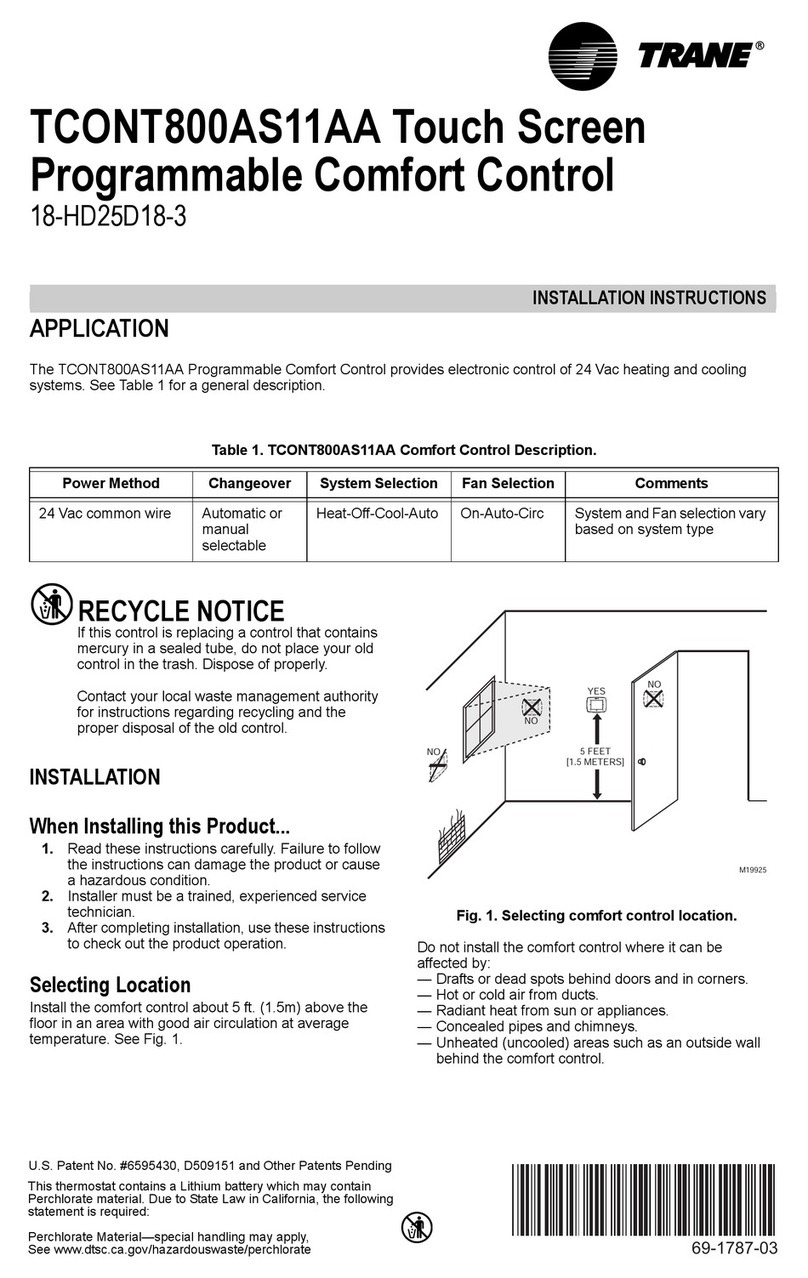 Trane TCONT800AS11AA installation instructions