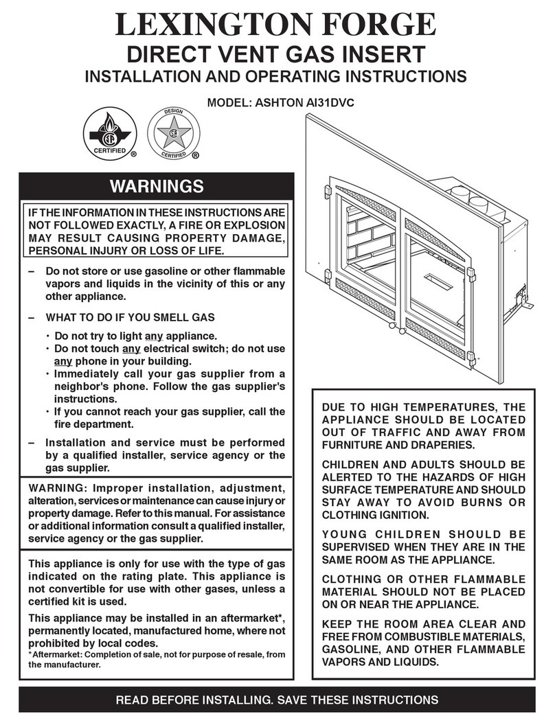 Lexington Forge ASHTON AI31DVC Installation and operating instructions