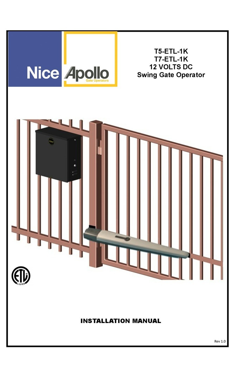 Nice Apollo T5-ETL-1K installation manual