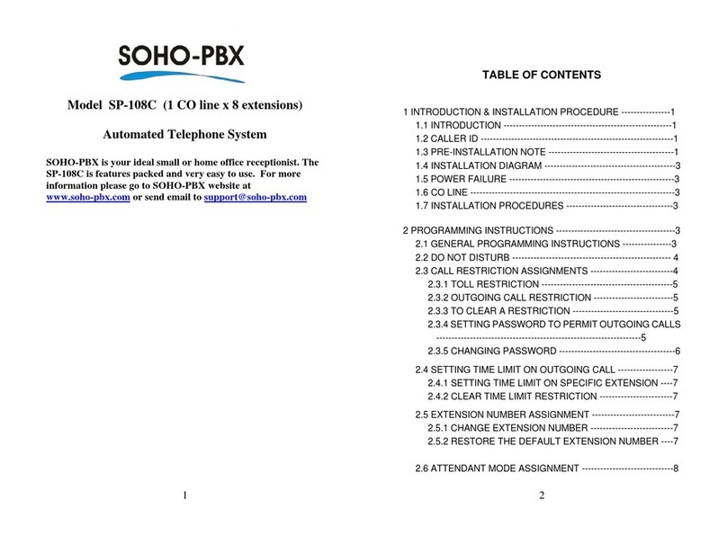 Soho-PBX SP-108C user guide