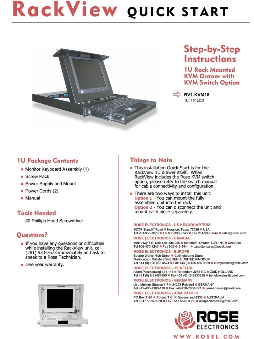 Rose electronics RV1-KVM15 RackView User manual