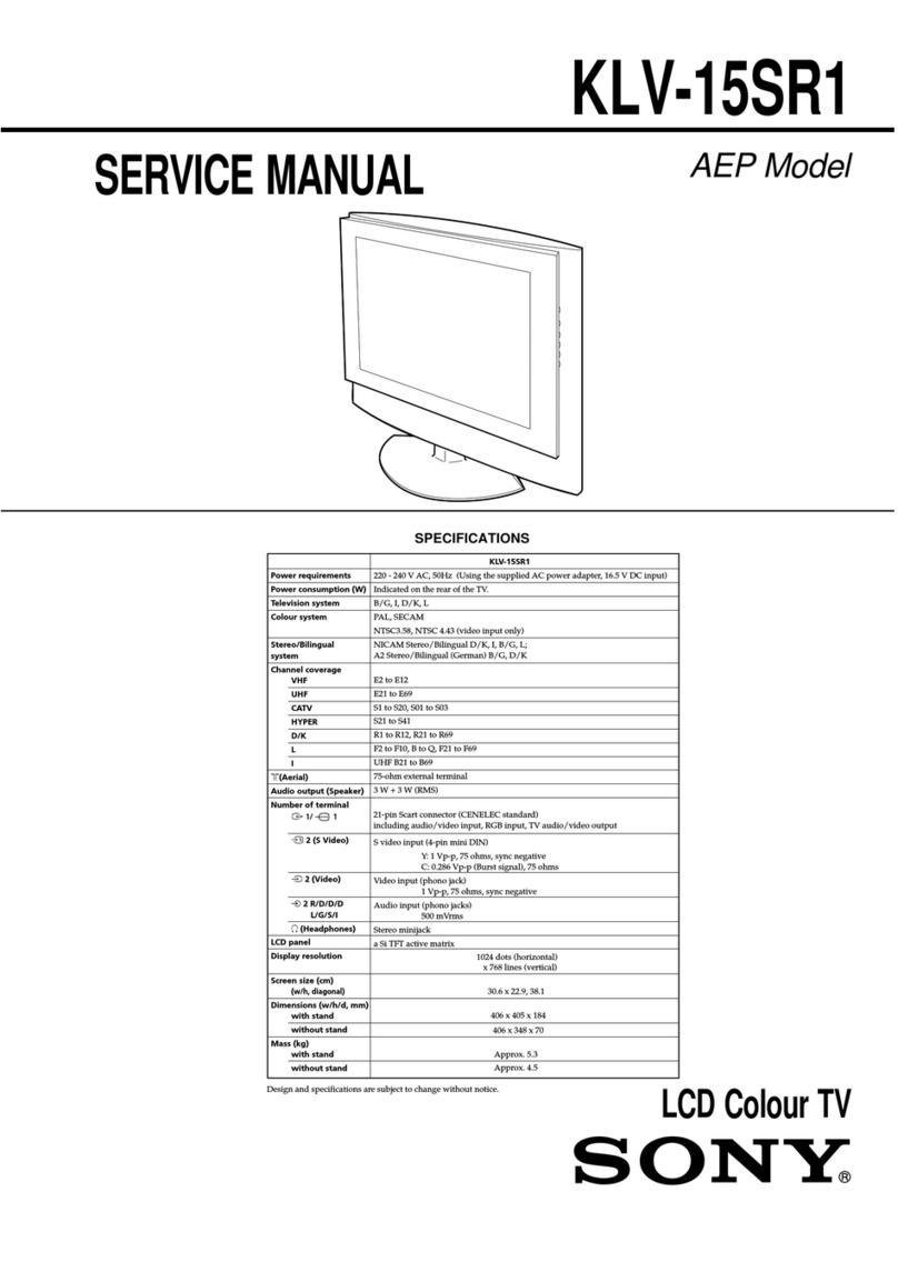 Sony WEGA KLV 15SR1 User manual
