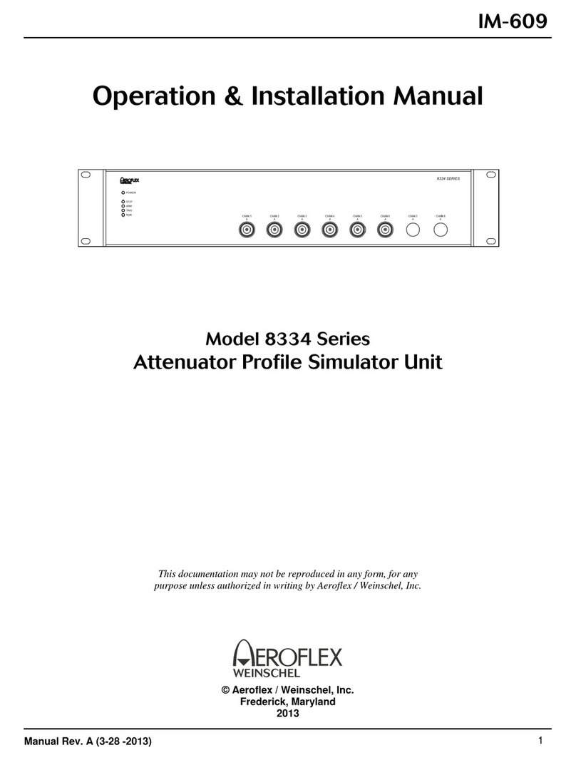 Aeroflex 8334 Series Operation & installation manual