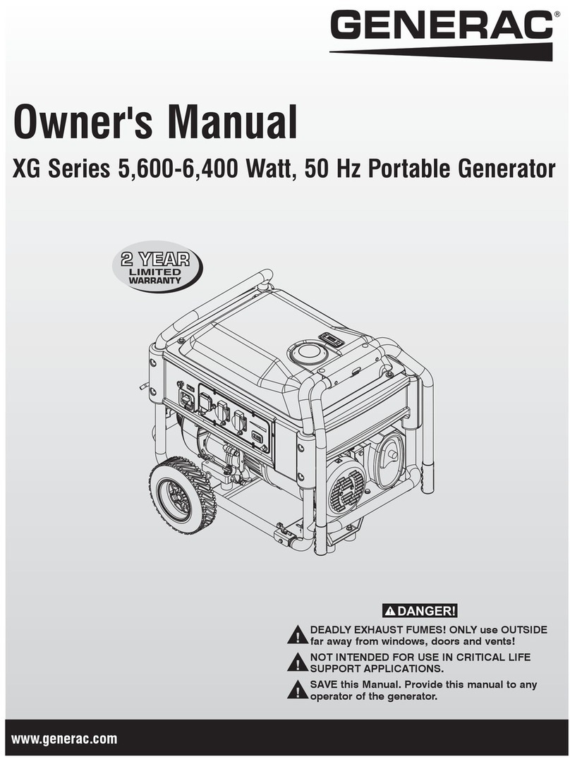 Generac Power Systems XG Series User manual Generac Power Systems XG Series User manual