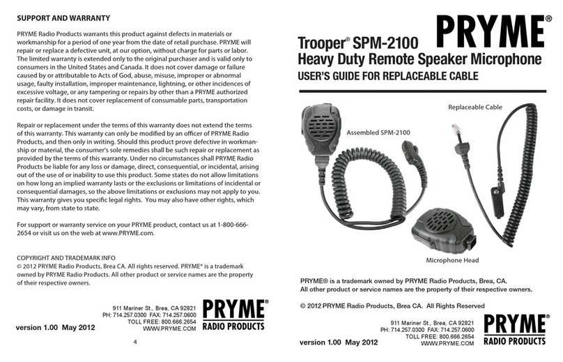 PRYME Radio Product Trooper SPM-2100 user guide