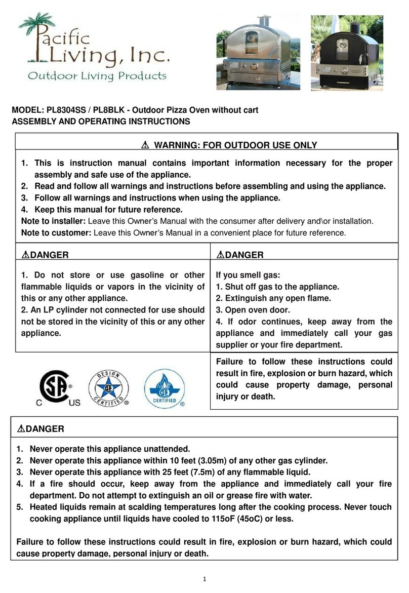 Pacific Living PL8304SS Assembly and operating instructions