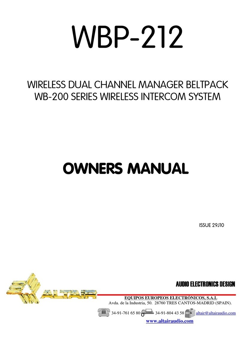 Altair WBP-212 owner's manual