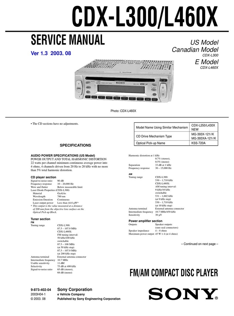 Sony CDX-L300 Installation/Connection Service manual