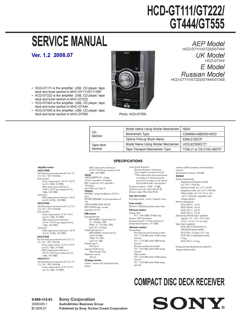 Sony HCD-GT111 User manual