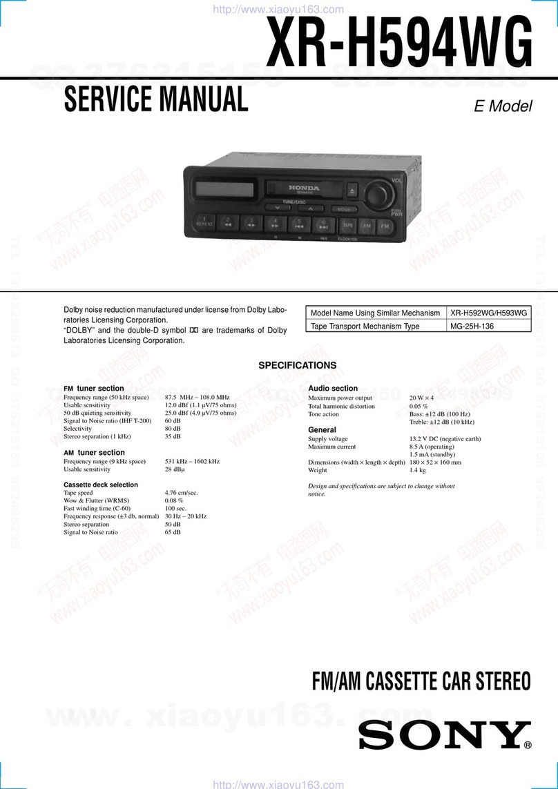 Sony Honda XR-H594WG User manual