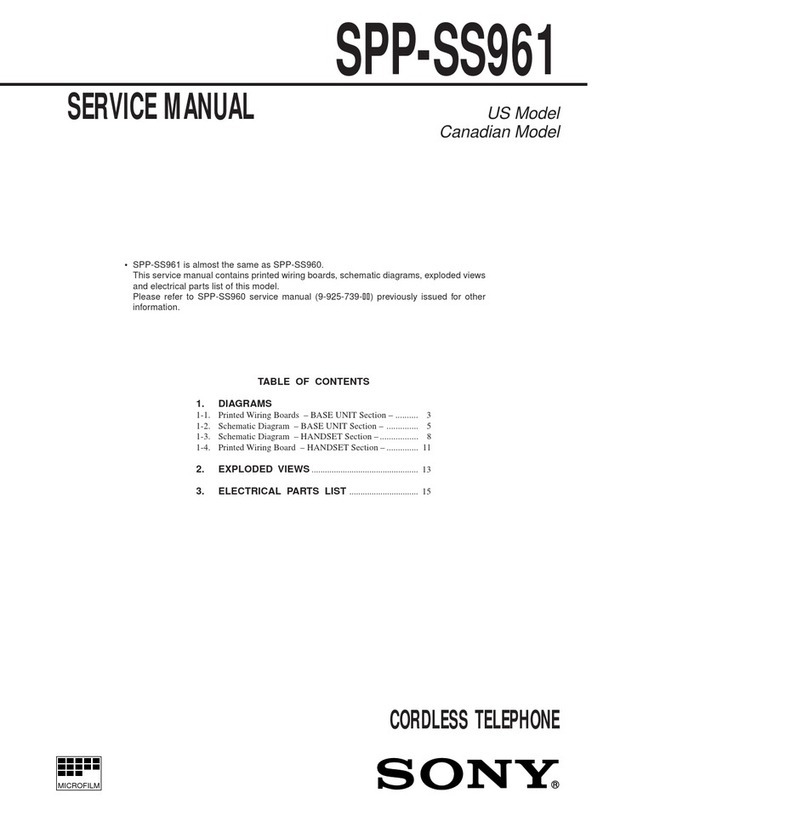 Sony SPP-SS961 - Cordless Telephone Service manual