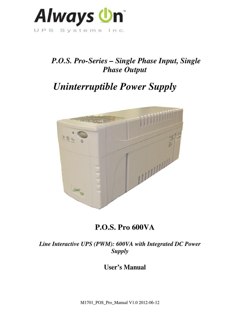 Always On P.O.S. Pro 600VA user manual Always On P.O.S. Pro 600VA user manual