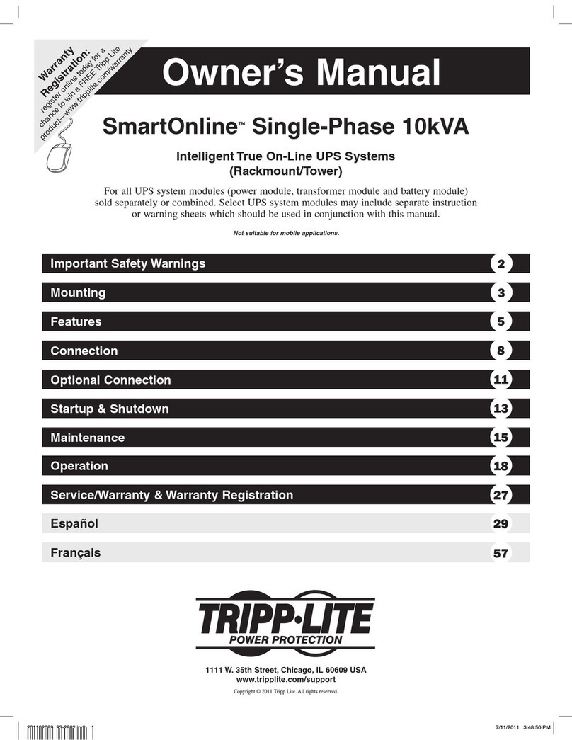 Tripp Lite SmartOnline Single-Phase 10kVA User manual