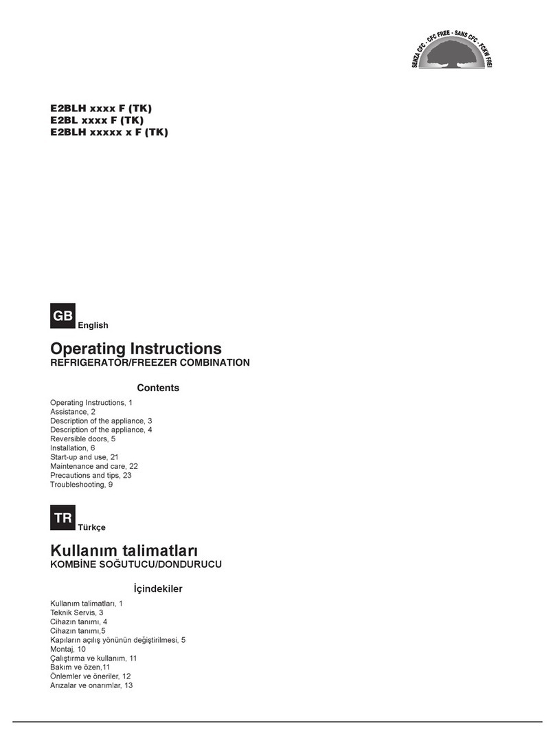 Indesit E2BLH series operating instructions