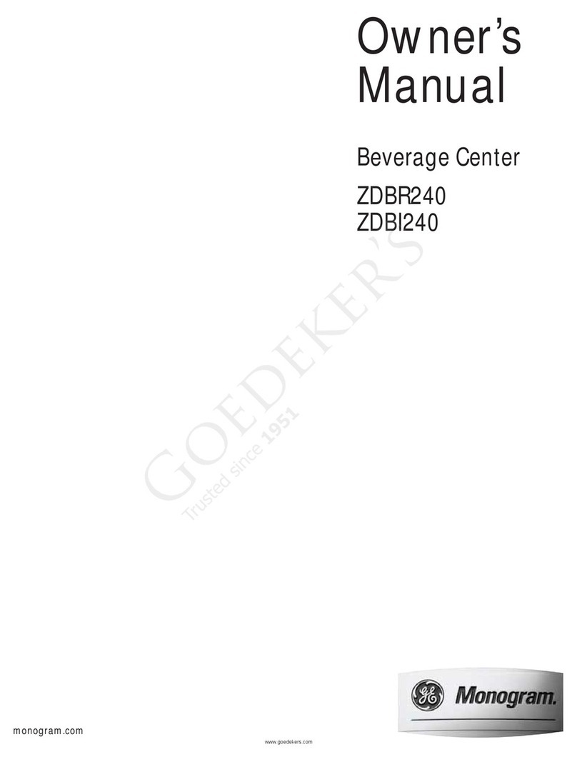 GE Monogram ZDBR240 owner's manual