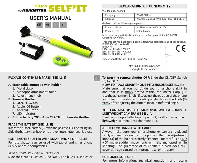 MRHANDSFREE SH100 Self'It user manual