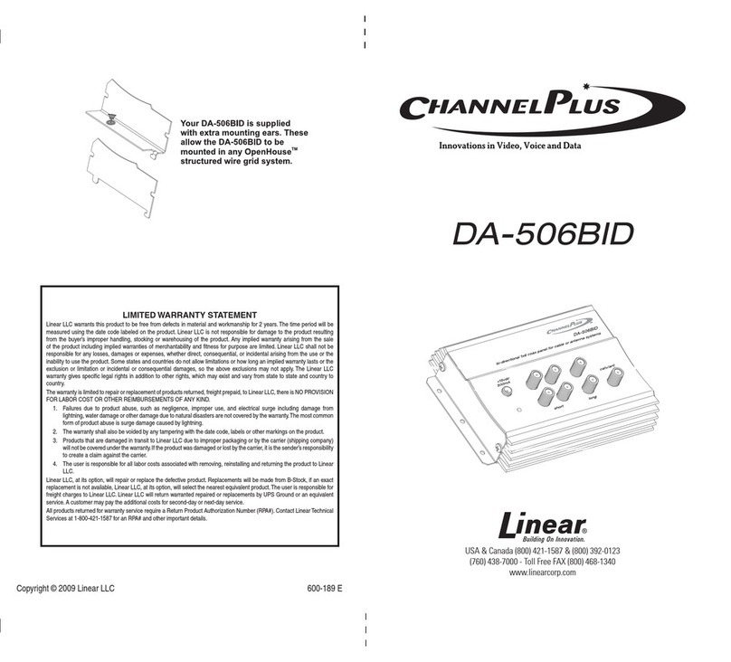 Linear DA-506BID Operating instructions Linear DA-506BID Operating instructions