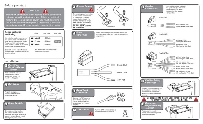 MB QUART NA1-400.2 Quick start installation guide