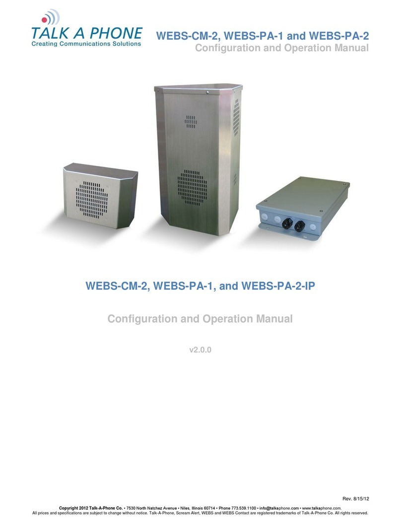 Talkaphone WEBS-CM-2 Configuration and operation manual