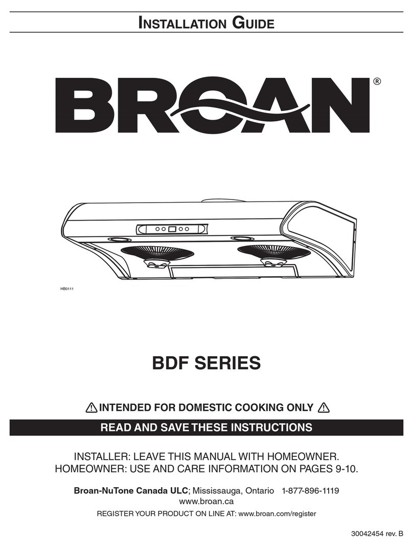 Broan BDF SERIES User manual