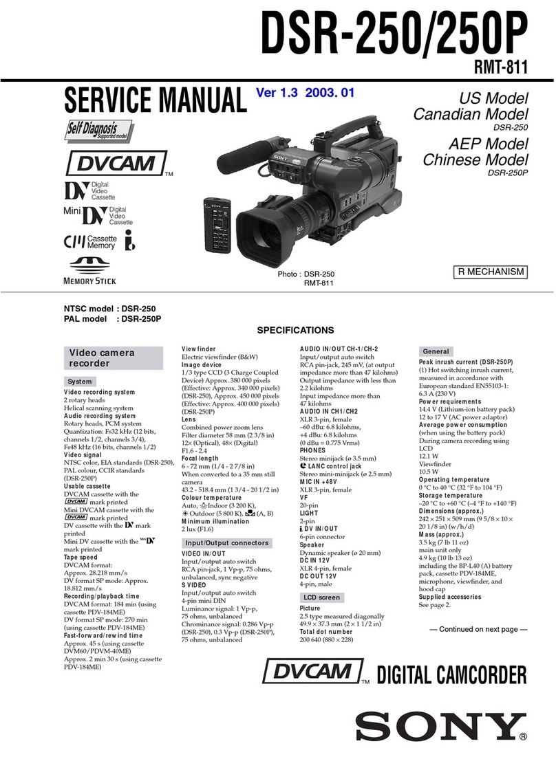 Sony DSR-250 Service manual