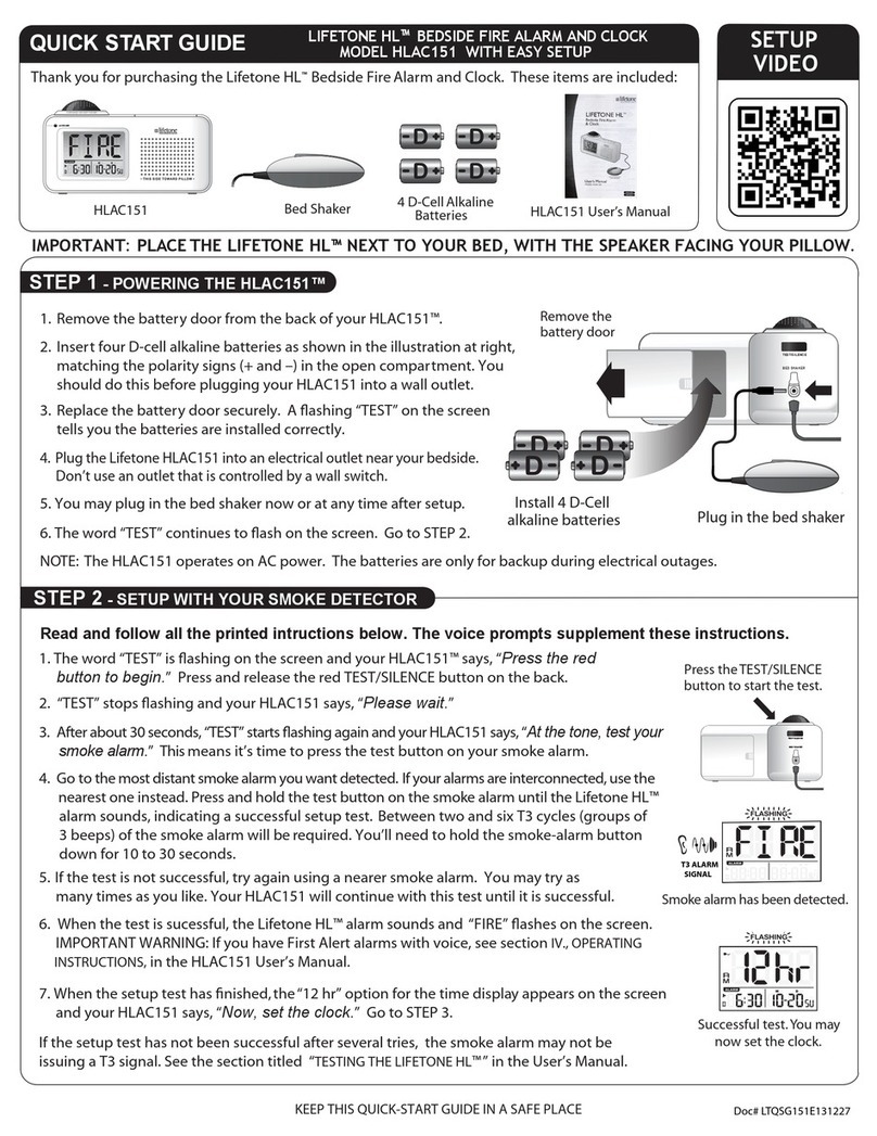 LIFETONE HLAC151 quick start guide